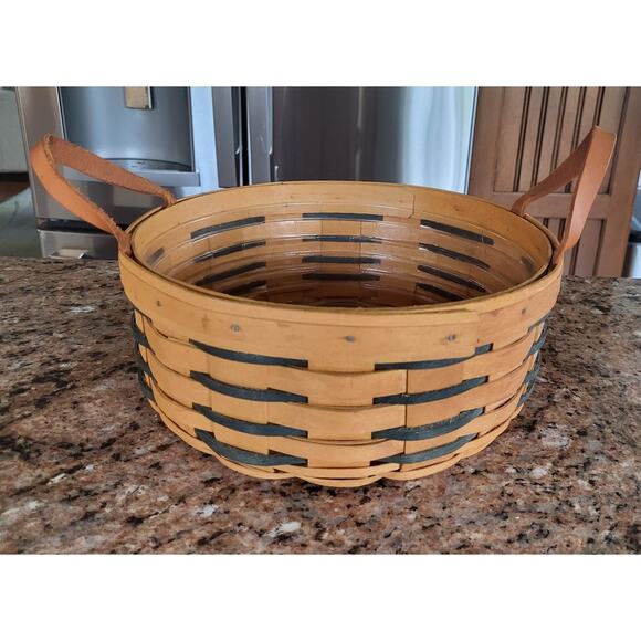 2000 Longaberger Basket Round Heartland Darning Basket 10"Rd x 4"H - Picture 14 of 16
